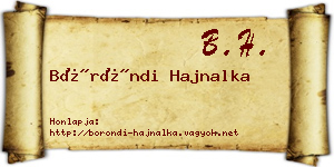 Böröndi Hajnalka névjegykártya