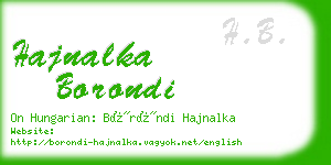 hajnalka borondi business card